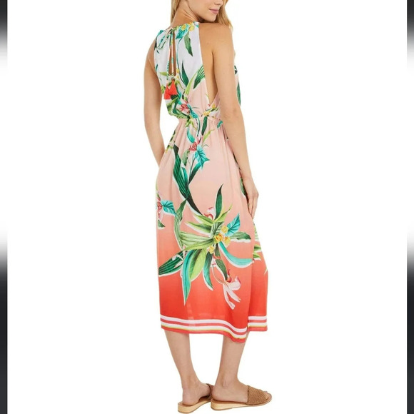 Trina Turk, Costa De Prata Tropical Swimsuit Cover-Up Dress, Multi, Size Small - Picture 4 of 11